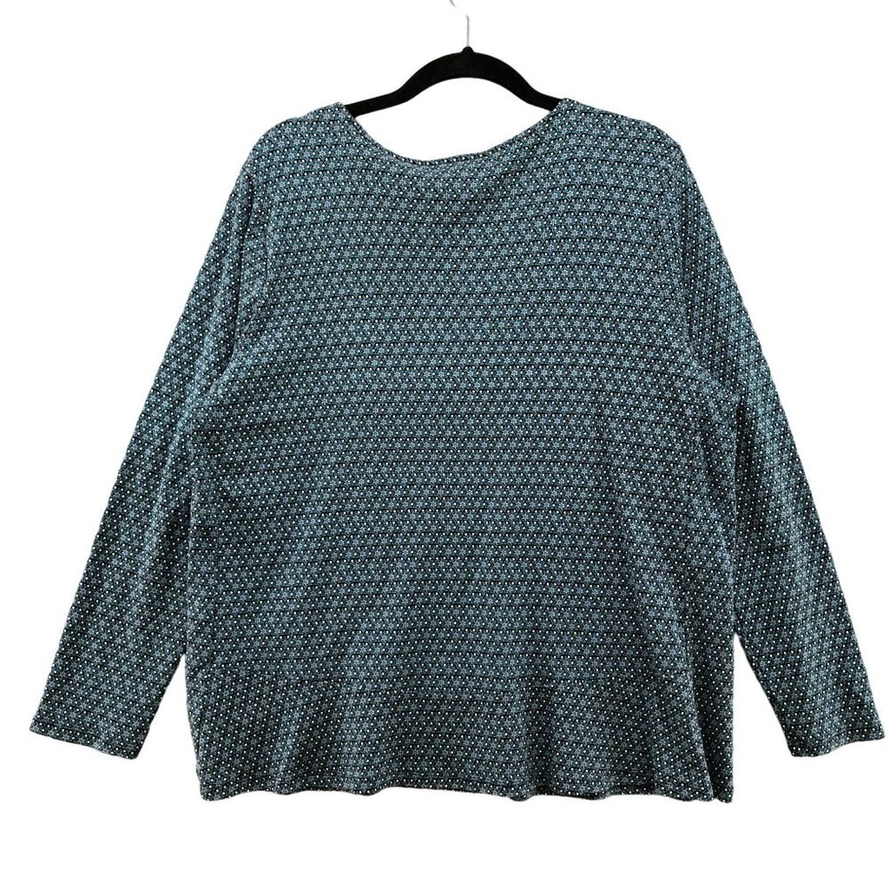 J. Jill Long Sleeve Top Womens Modal Blend Floral Blue Size Large L Crewneck - Picture 2 of 12